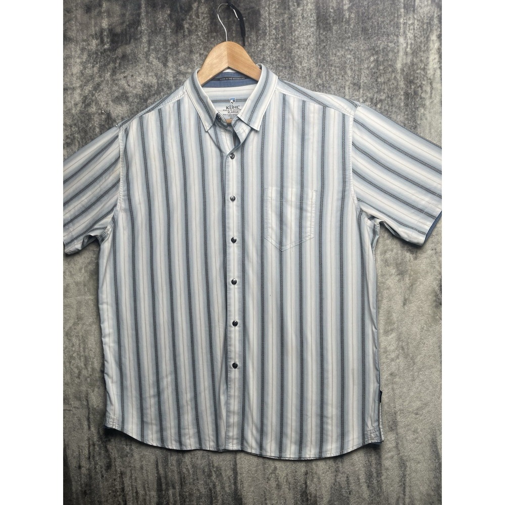 Kuhl Men's Shirt - Born In The Mountains Brand Stylish Striped Designer Shirt XL